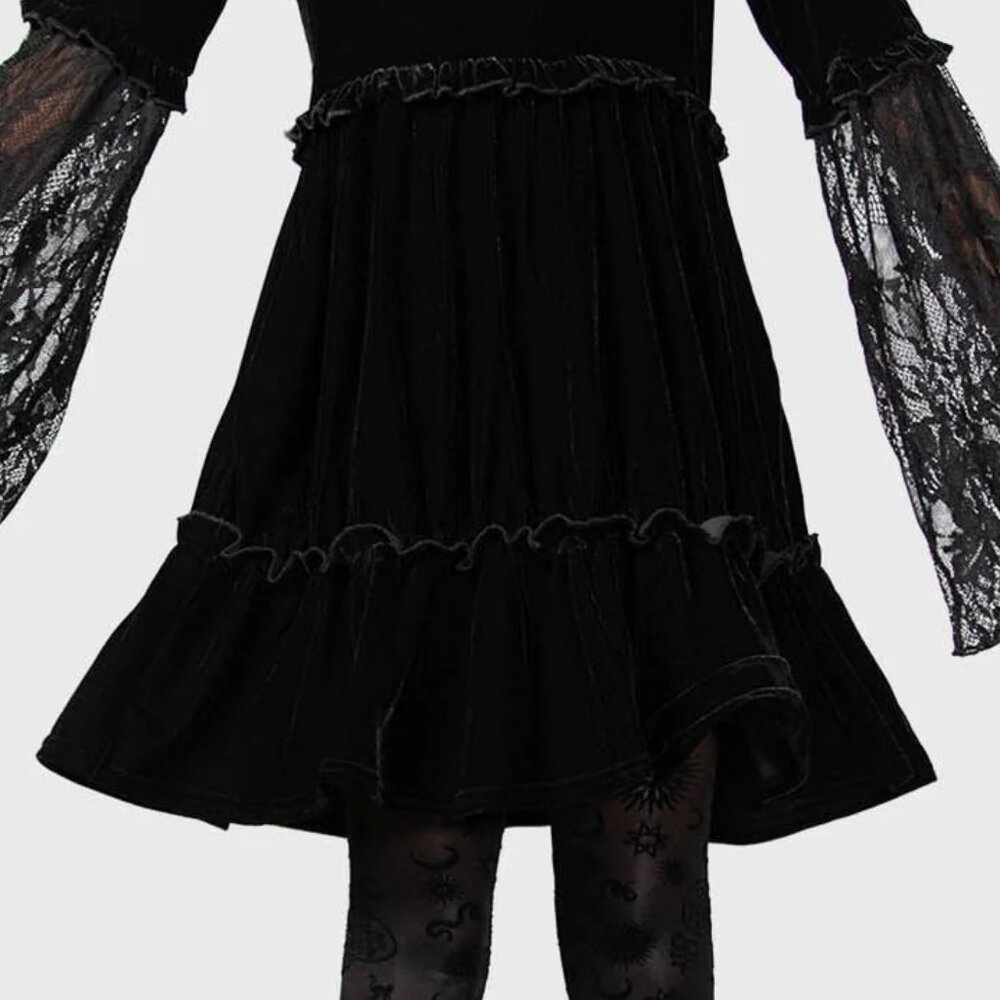 KILLSTAR PRUDENCE BLACK VELVET DRESS SIZE XXL - Picture 3 of 7